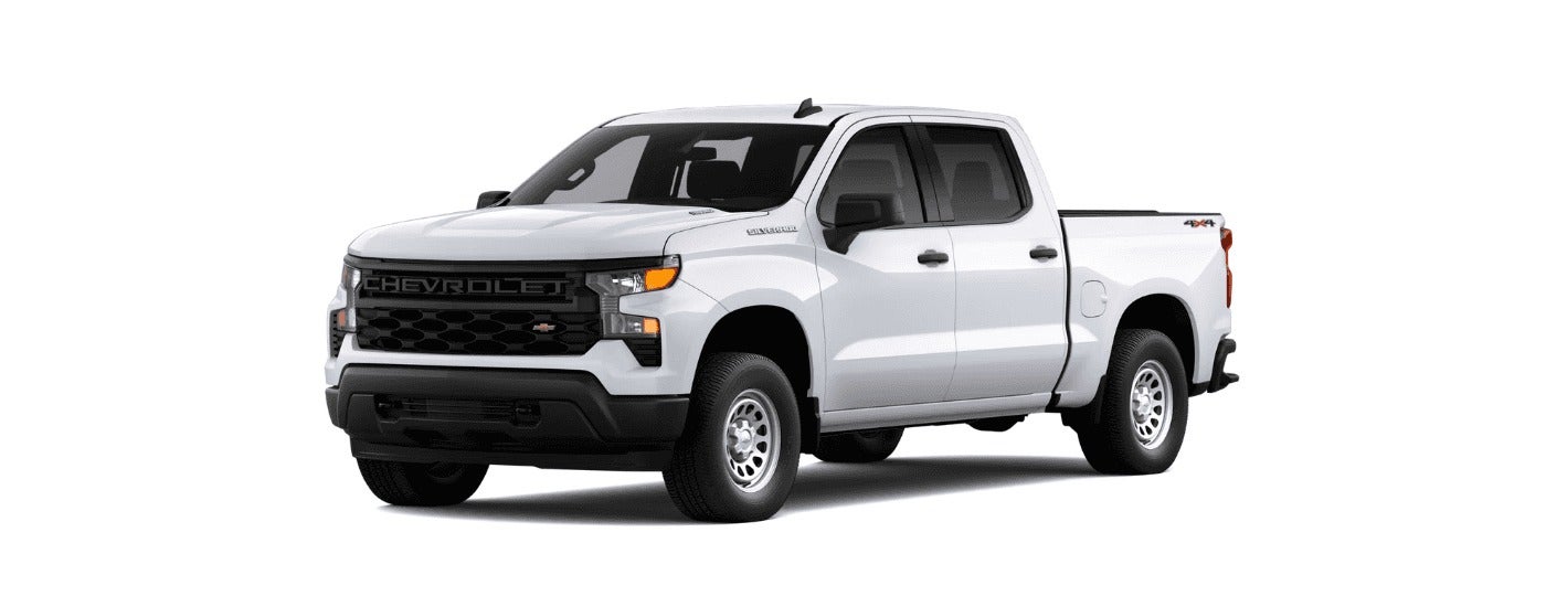 A white 2026 Chevy Silverado 1500